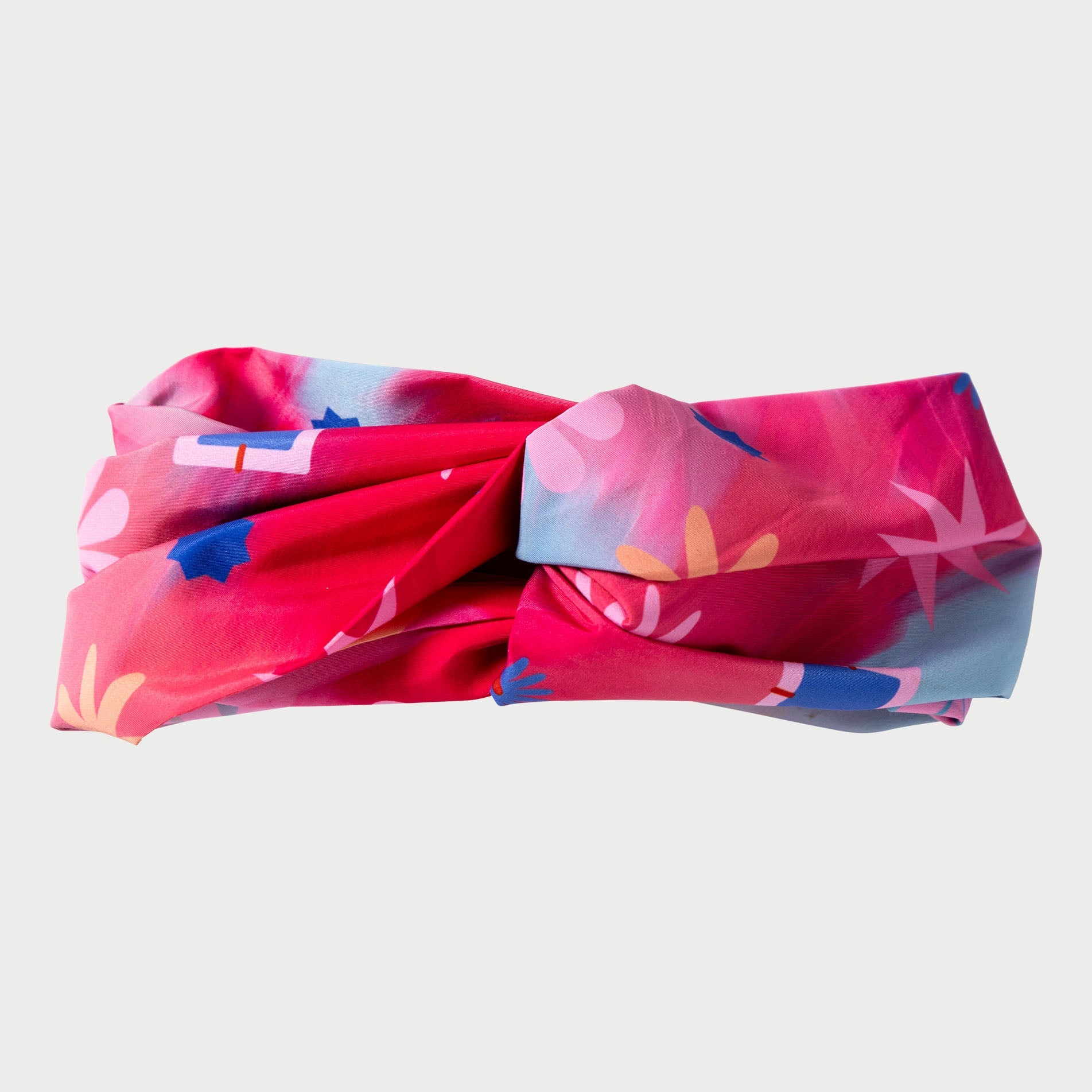 Wide Knotted Headband Floral Oil Painting