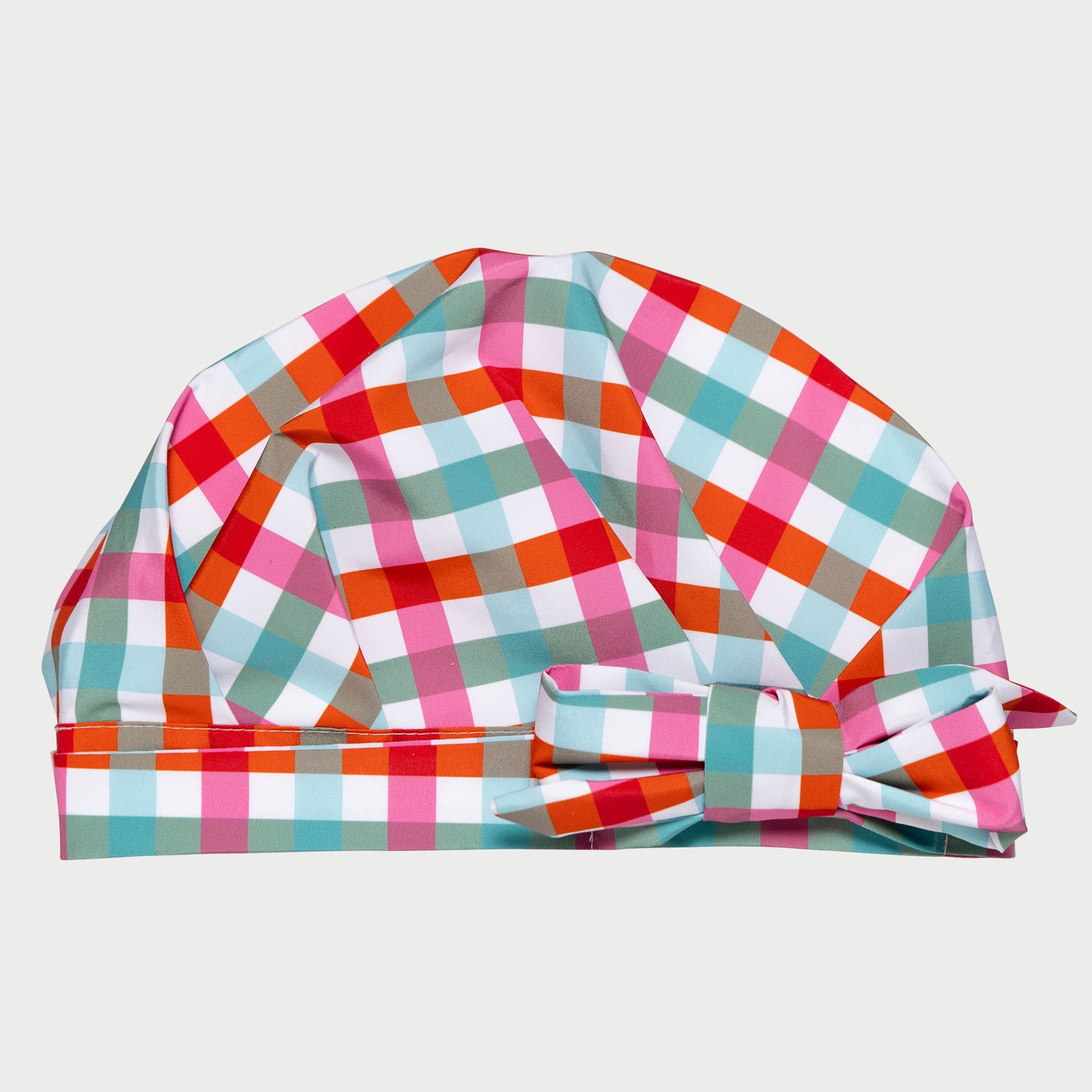 Bow tie shower cap gingham print